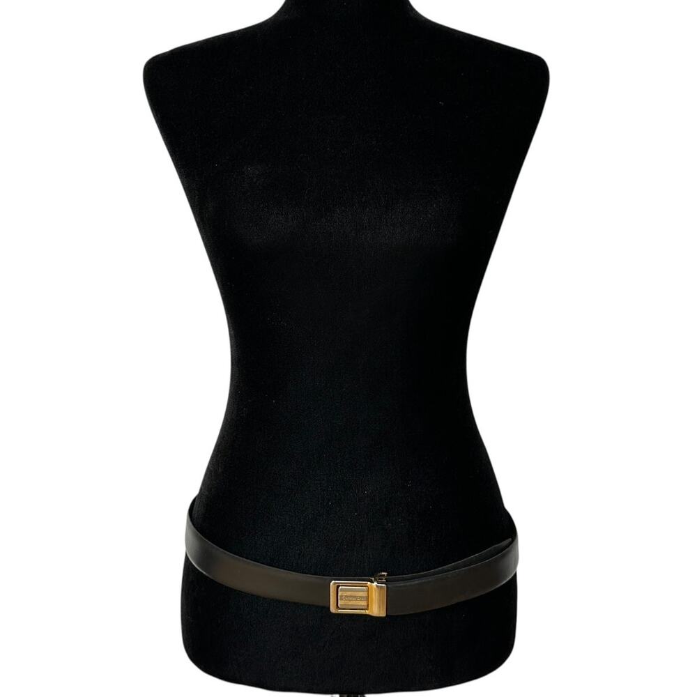 Vintage Christian Dior Leather Belt Black Brown Reversible Men's Size 36